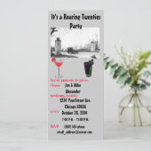 Roaring twwenties Theme Party Invite Kaart (Staand voorkant)