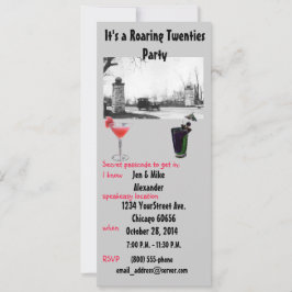 Roaring twwenties Theme Party Invite Kaart