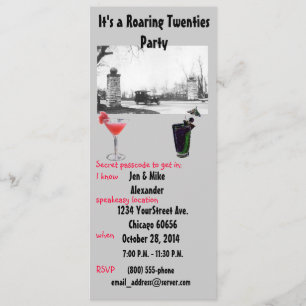 Roaring twwenties Theme Party Invite Kaart