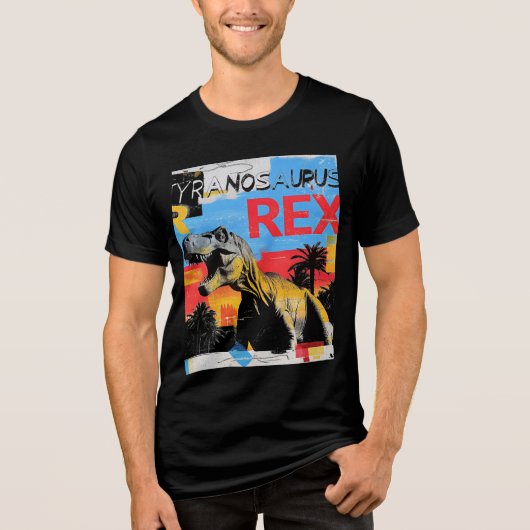 Roaring Tyrannosaurus Rex Retro Pop Art T-shirt (Voorkant)