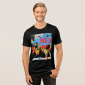 Roaring Tyrannosaurus Rex Retro Pop Art T-shirt (Voorkant volledig)