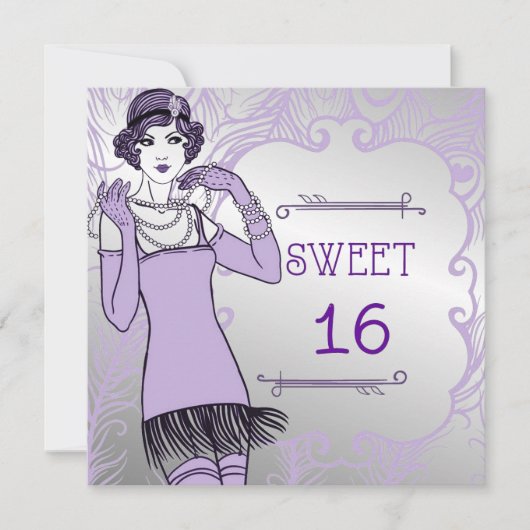Roaring van de 16de partij Flapper Girl Retro Swee Kaart (Voorkant)
