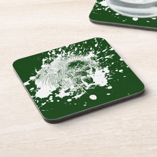 Roaring van leder in witte spuit onderzetter (Linkerzijde)