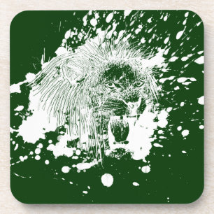 Roaring van leder in witte spuit onderzetter