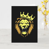 Roaring van leeuw met kroon kaart (Gele Bloem)