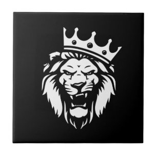 Roaring van leeuw met kroon tegeltje