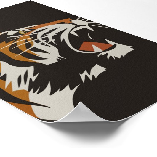 Roaring van Poster van dieren uit de tijger (Hoek)