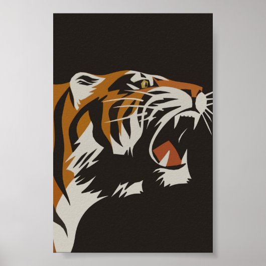 Roaring van  Poster van dieren uit de tijger (Voorkant)