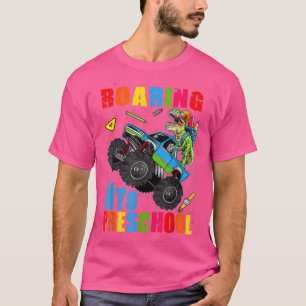 Roaring voorschool dinosaur Monster Truck Terug na T-shirt