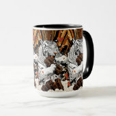 Roaring White Tiger – Bold Morning Energy Mok (Voorkant rechts)