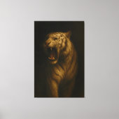 Roaring White Tiger – Fine Art Premium Canvas Prin (Voorkant)
