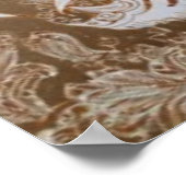 Roaring White Tiger Poster – Ornate Gold Design (Hoek)