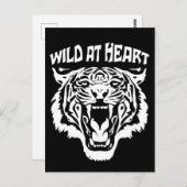 Roaring White Tiger | Wild op het hart Briefkaart (Voorkant / Achterkant)