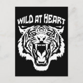 Roaring White Tiger | Wild op het hart Briefkaart (Voorkant)
