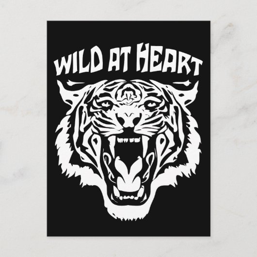 Roaring White Tiger | Wild op het hart Briefkaart (Voorkant)