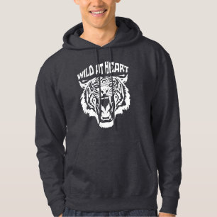 Roaring White Tiger Wild op het hart Hoodie
