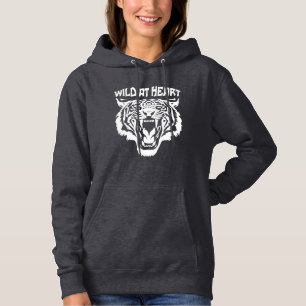 Roaring White Tiger Wild op het hart Hoodie