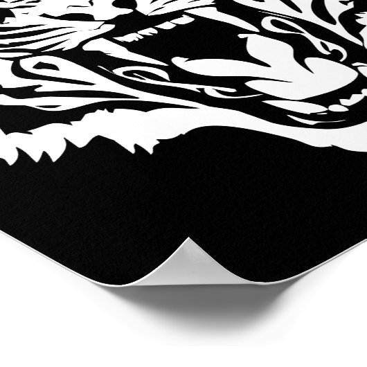 Roaring White Tiger | Wild op het hart Poster (Hoek)