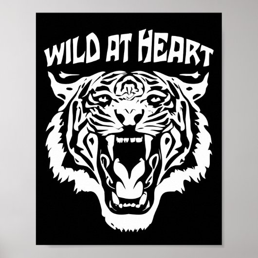 Roaring White Tiger | Wild op het hart Poster (Voorkant)
