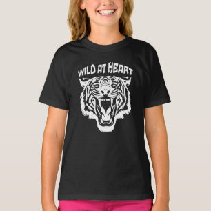 Roaring White Tiger   Wild op het hart T-shirt