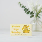 Roaring with care safari leopard cub childcare visitekaartje (Staand voorkant)