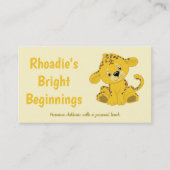 Roaring with care safari leopard cub childcare visitekaartje (Voorkant)