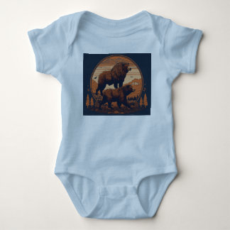Roaring with Cuddles: Beer en het Leeuw Baby T-shi Romper