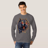 Roaring Wolf – Fierce Attitude Grafisch Ontwerp T-shirt (Voorkant volledig)