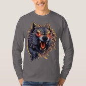 Roaring Wolf – Fierce Attitude Grafisch Ontwerp T-shirt (Voorkant)