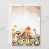 Roarr Jurassic Dinosaur Boy Dino Verjaardagsfeest Kaart (Achterkant)