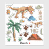 Roarrr Dinosaurus T-Rex Dierlijke Prints Thema Sticker (Vel)