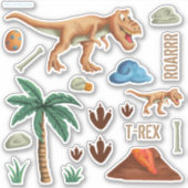 Roarrr Dinosaurus T-Rex Dierlijke Prints Thema Sticker (Voorkant)