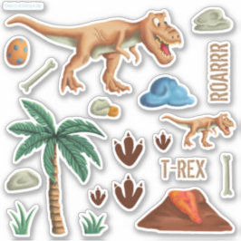 Roarrr Dinosaurus T-Rex Dierlijke Prints Thema Sticker