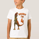 ROARrr I'm 4 Fun T-Rex Kind Birthday T-shirt (Voorkant)