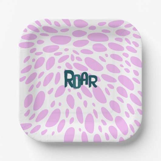 Roarsome 2e Meisjes Verjaardagsfeestje borden Papieren Bordje (Voorkant)