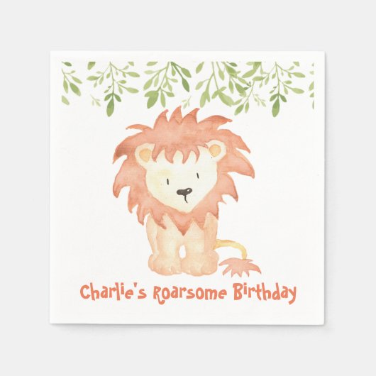 Roarsome Birthday Napkins Servet (Voorkant)
