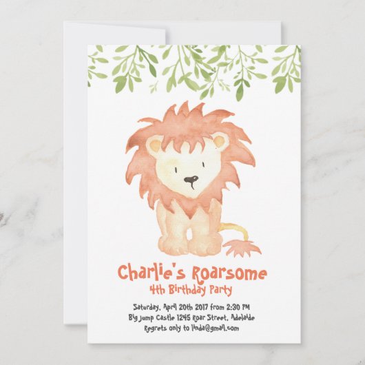 Roarsome Birthday Uitnodiging (Voorkant)