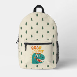Roarsome Cartoon Dinosaur Kids Backpack Design Bedrukte Rugzak