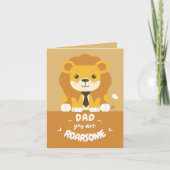 Roarsome Dad Lion Vaderdag Kaart (Voorkant)
