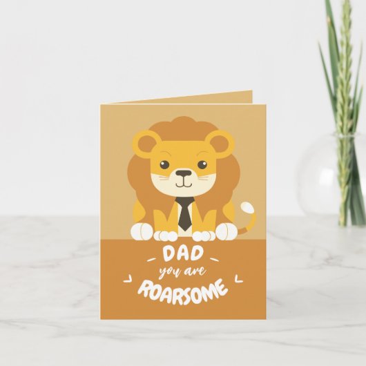 Roarsome Dad Lion Vaderdag Kaart (Voorkant)