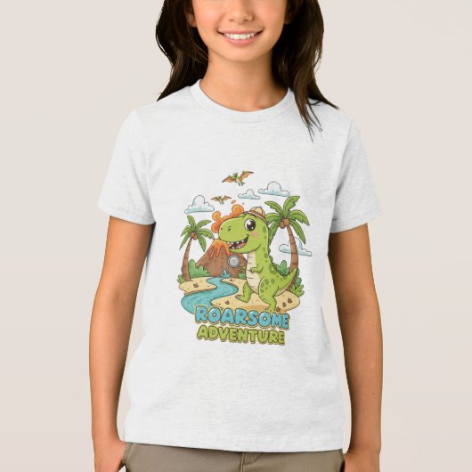 Roarsome Dino Adventure Tri-Blend Shirt (Voorkant)