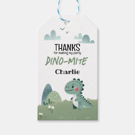 Roarsome Dino Birthday –  Cadeaulabel (Voorkant)