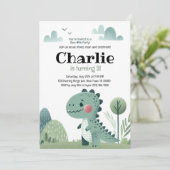 Roarsome Dino Birthday –  Kaart (Staand voorkant)