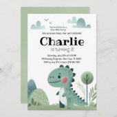 Roarsome Dino Birthday –  Kaart (Voorkant / Achterkant)