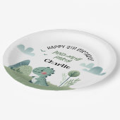 Roarsome Dino Birthday  Papieren Bordje (Gekanteld)