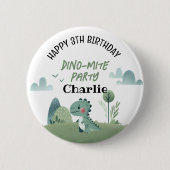 Roarsome Dino Birthday  Ronde Button 5,7 Cm (Voorkant)