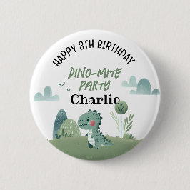 Roarsome Dino Birthday  Ronde Button 5,7 Cm