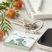 Roarsome Dino Birthday  Sleutelhanger (Voorkant Rechts)