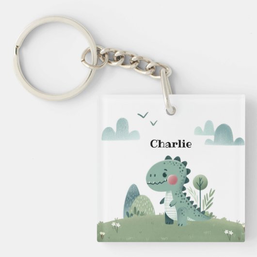 Roarsome Dino Birthday  Sleutelhanger (voorkant)