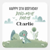 Roarsome Dino Birthday  Vierkante Sticker (Voorkant)